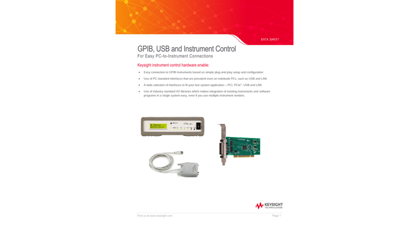 GPIB, USB and Instrument Control For Easy PC-to-Instrument Connections